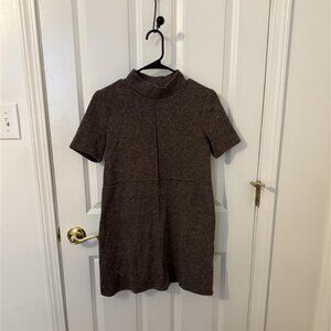 Zara Dark Brown Mini Sweater Dress